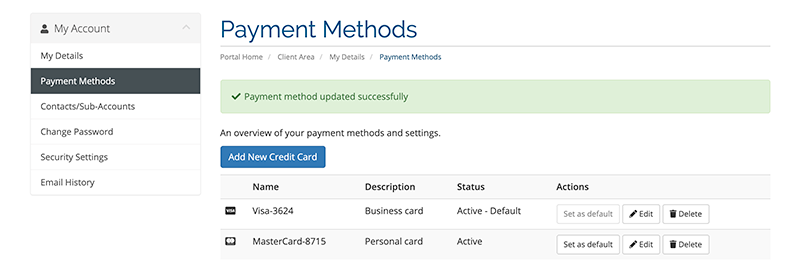 Store Multiple Payment Methods in Your Account