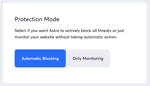 Astra Security Mode