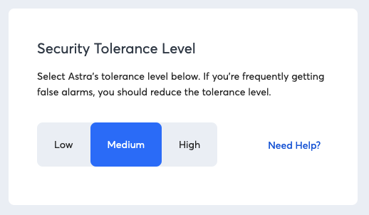 Astra Security Levels