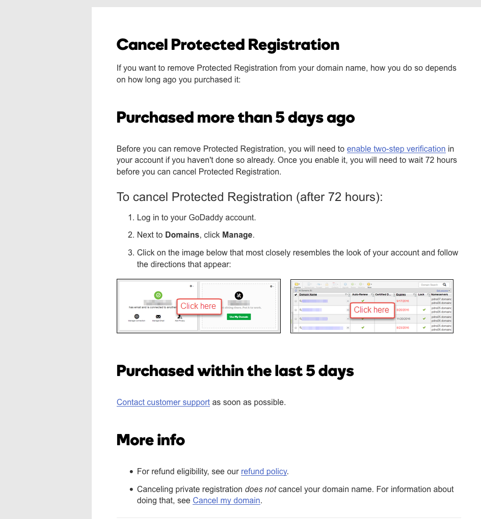 GoDaddy Disabling Domain Privacy Protection