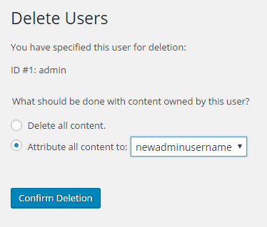 Delete a Wordpress User